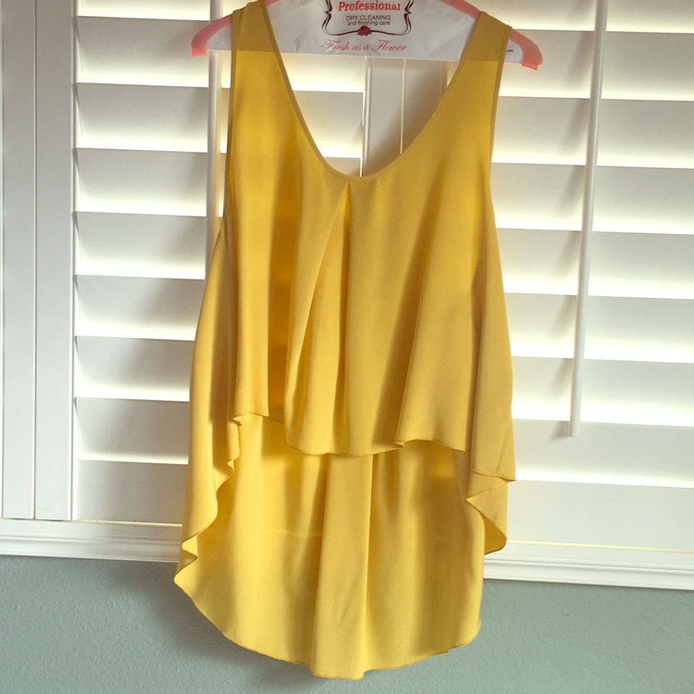 Ever silk top, mustard yellow